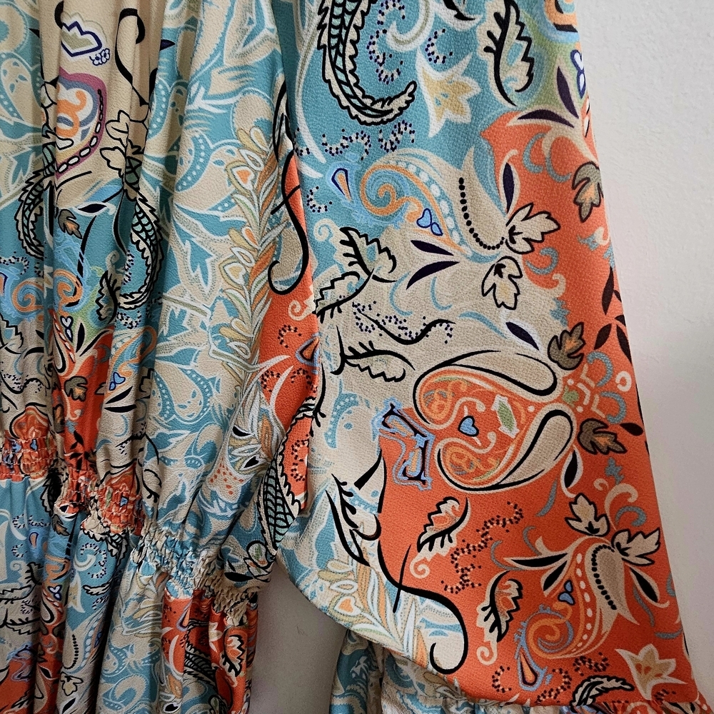 Bohemian | MultiColor | Stretchy Loose Fitting | Casual Maxi Dress - Picture 8 of 12